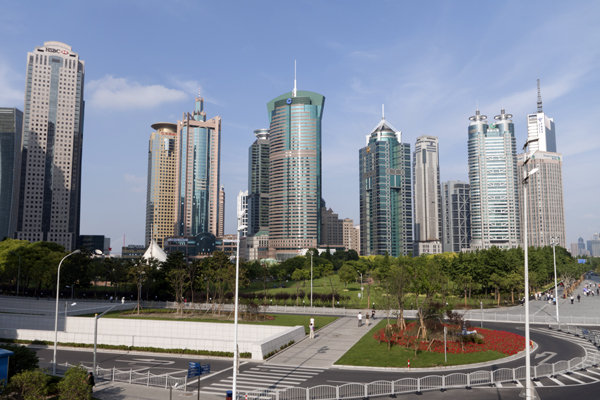 【上海陸家嘴金融區的城市風光3攝影圖片